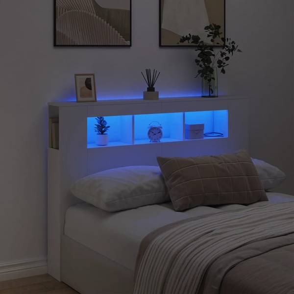 LED Kopfteil 3033086 Weiß - Breite: 140 cm