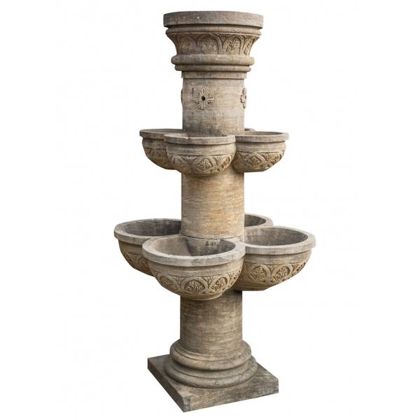 Wandbrunnen LEBENSQUELLE Grau - Stein - 75 x 163 x 75 cm