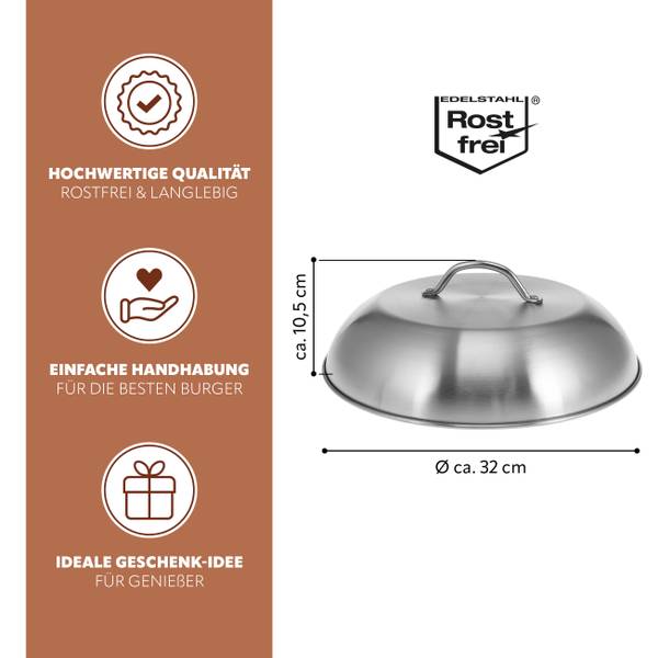 Burgerhaube 14178 Silber - Metall - 32 x 12 x 32 cm