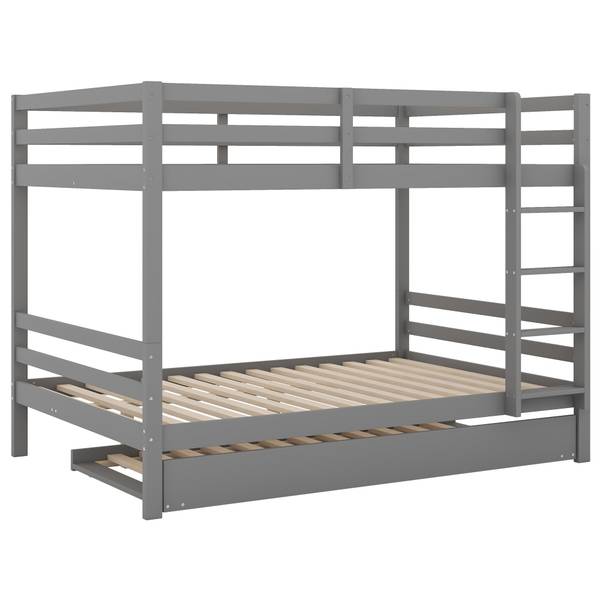 Etagenbett-O28114 Grau - Massivholz - 150 x 150 x 205 cm