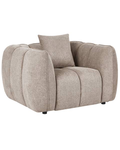Sessel NESS Beige - Schwarz - Grau - Textil - 114 x 69 x 89 cm