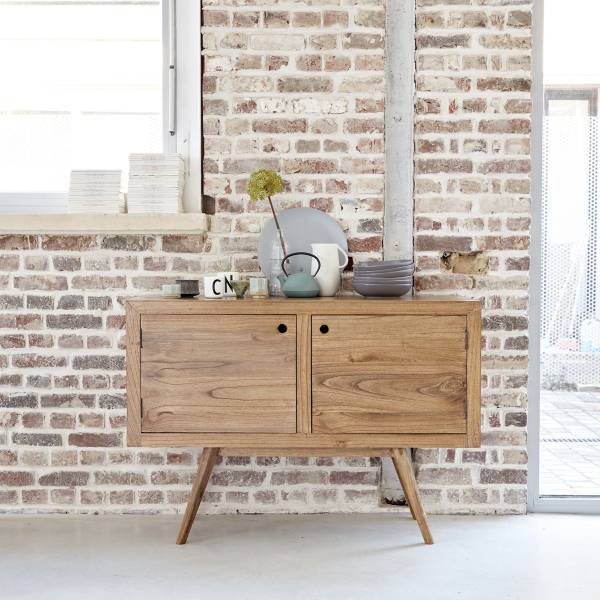 Kommode SACHA Beige - Massivholz - 120 x 84 x 45 cm