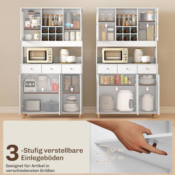 Küchenschrank 83A-397V90WT Weiß - Holzwerkstoff - 40 x 180 x 100 cm