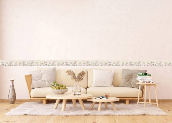 Tapetenbordüre 601674 Beige - Vinyl - 500 x 10 x 10 cm