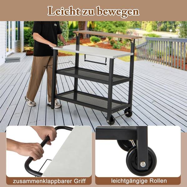 Grillwagen ZB34250DE Schwarz - Metall - 55 x 130 x 116 cm