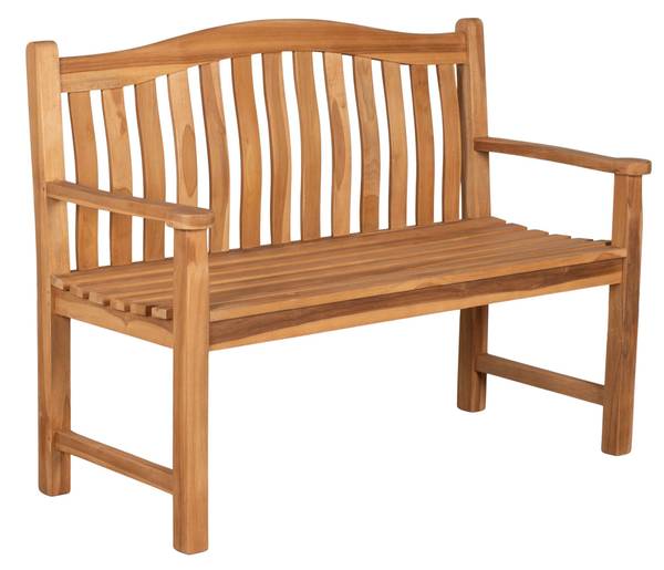 Gartenbank Korfu Braun - Teakholz - 126 x 24 x 62 cm