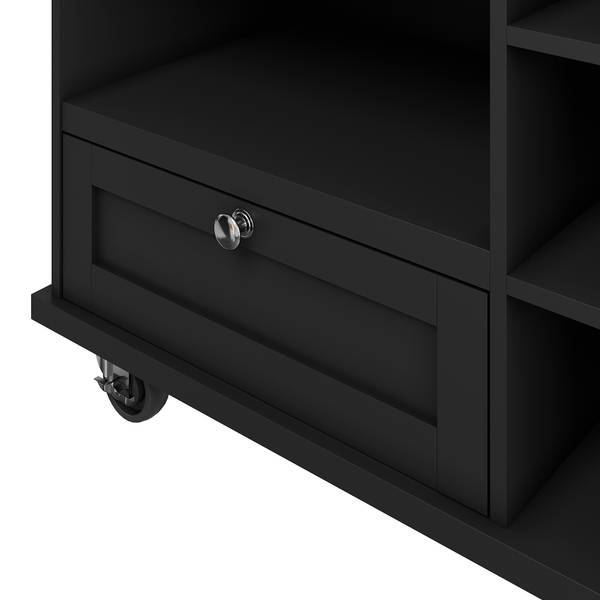 Kücheninsel Hestia Ⅵ Schwarz - Braun - Holzwerkstoff - Metall - 46 x 96 x 129 cm