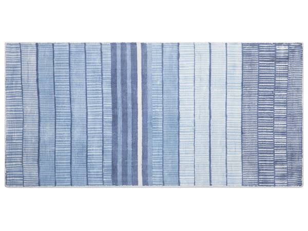Teppich YARDERE Blau - Weiß - Naturfaser - 80 x 80 x 80 cm
