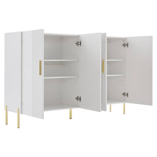 Sideboard Kiks Weiß - Holzwerkstoff - 160 x 100 x 37 cm