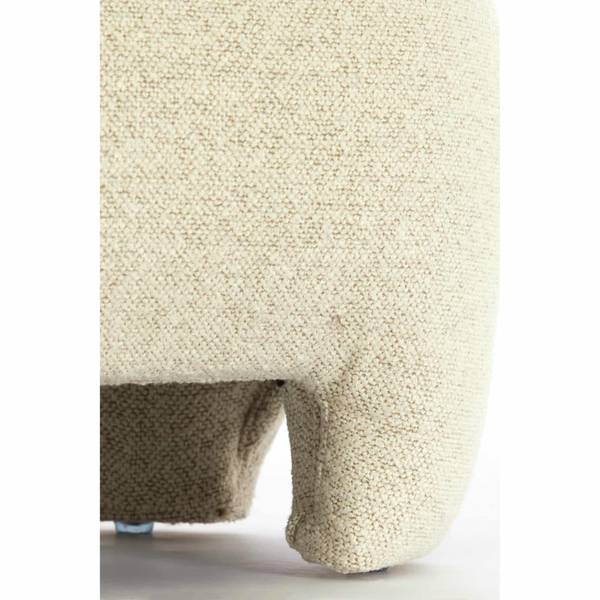 Sitzpuff Zenica Weiß - Holzwerkstoff - Massivholz - 41 x 38 x 53 cm