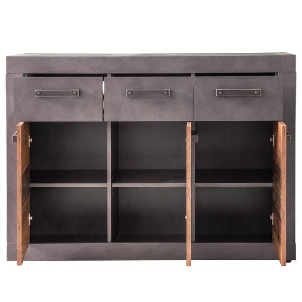 Kommode Indy Grau - Holz teilmassiv - 117 x 86 x 37 cm