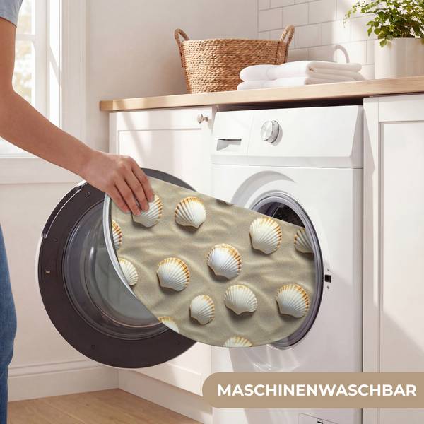 BADEMATTE Muscheln Braun - Microfaser - 70 x 70 x 1 cm