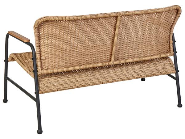 Sitzgruppe OFANTO 4-tlg Schwarz - Blau - Bambus - 108 x 73 x 108 cm
