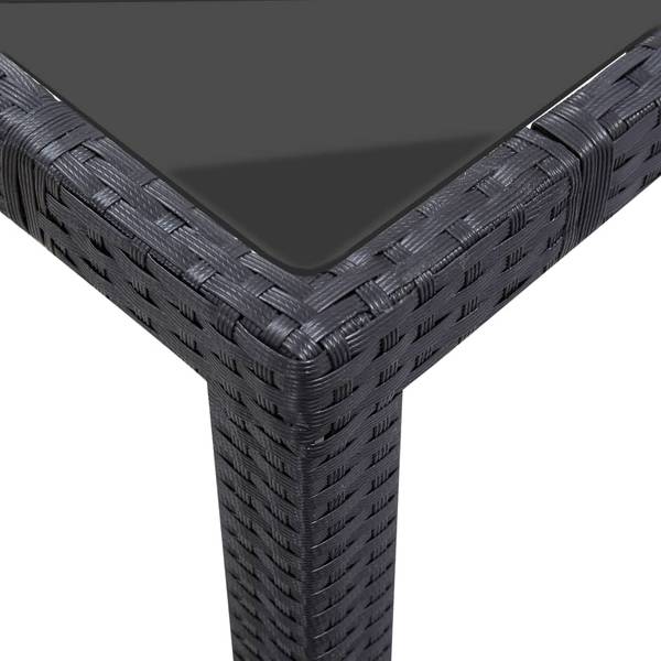 Garten-Essgruppe 3001262-1 9-teilig Schwarz - Klarglas - Polyethylen - 90 x 75 x 190 cm