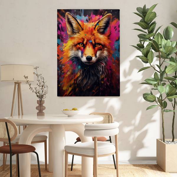 Leinwandbild Fox Splatter 20 x 30 cm