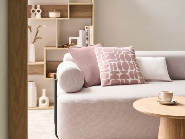 Dekokissen PENTACE 3-tlg Pink - Naturfaser - 45 x 5 x 45 cm