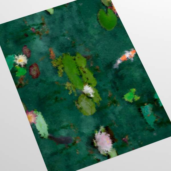 Papier Peint Impressionniste Vert - Papier - 200 x 250 x 1 cm