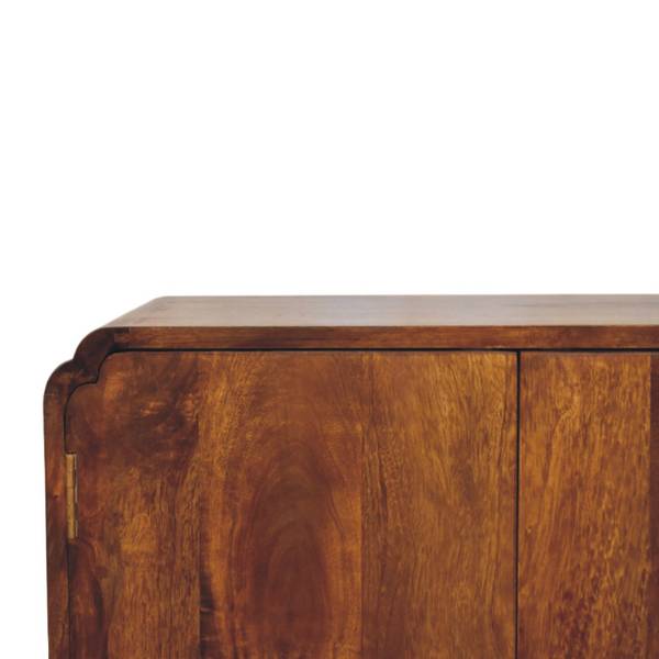 Kast Newton bruin - mango - messing - 70 x 80 x 35 cm