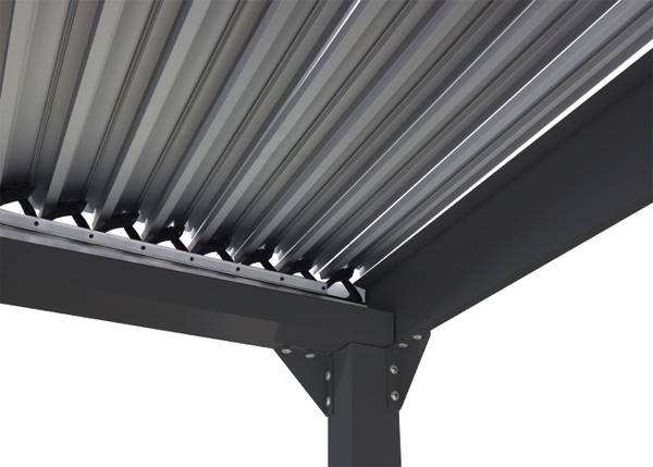 Alu Pergola L41 met 6x zijwand grijs - aluminium - 590 x 224 x 306 cm
