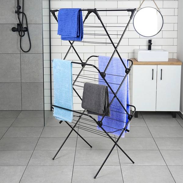 Wäscheständer 568003 Schwarz - Metall - 58 x 136 x 61 cm