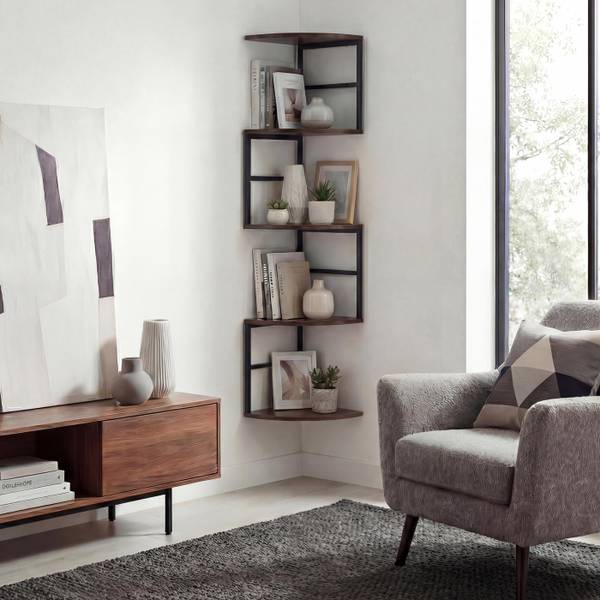Hoekrek O99 bruin - ijzer - 30 x 128 x 30 cm