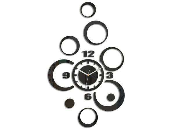 Wanduhr Alladyn Schwarz - Kunststoff - 50 x 80 x 4 cm