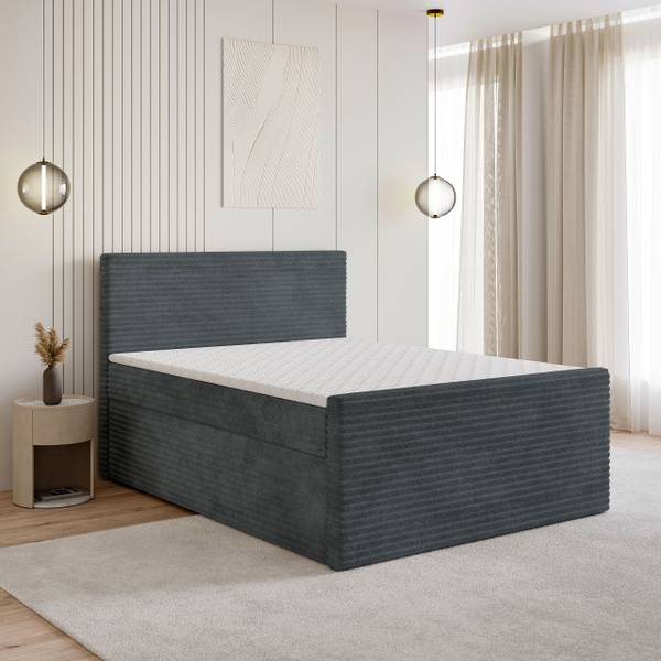 Boxspringbett NOLEN Dunkelgrau - Liegefläche Breite: 180 cm
