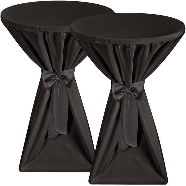 Stehtischhusse Premium 2tlg Schwarz - Breite: 70 cm