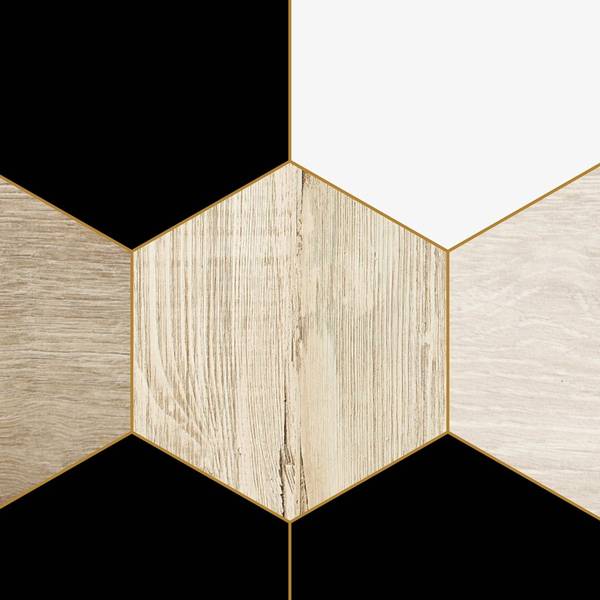 2 Wandpaneel Badezimmer-MIX HEXA Beige - Polyester PVC - 70 x 30 x 70 cm