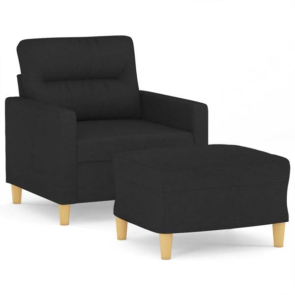 Sessel mit Hocker XT4496 Schwarz