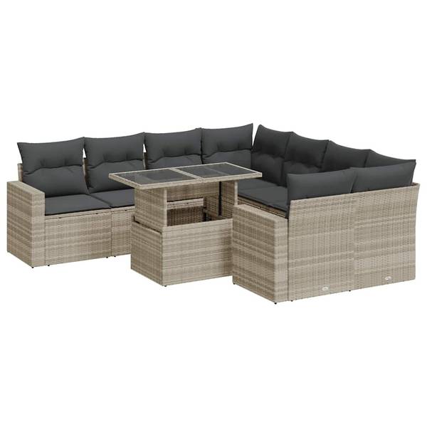Garten-Lounge-Set 3036719-2 9-teilig Hellgrau