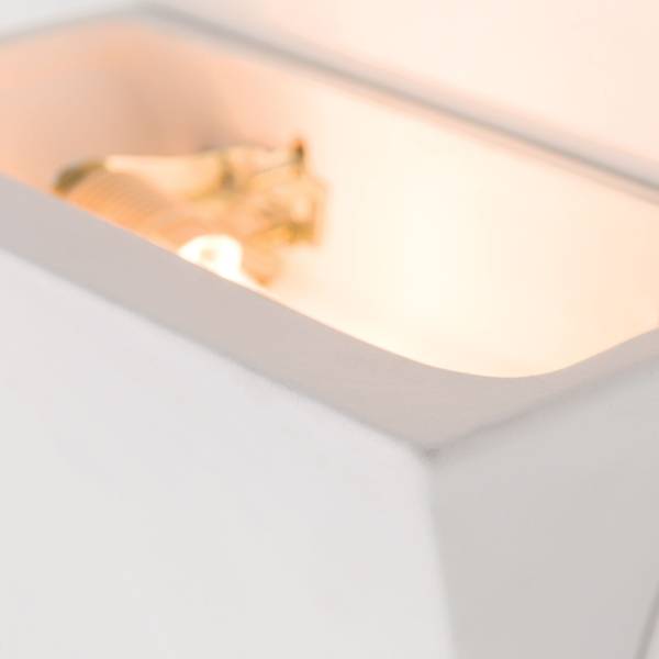 Wandleuchte BATON Weiß - Keramik - 18 x 17 x 9 cm