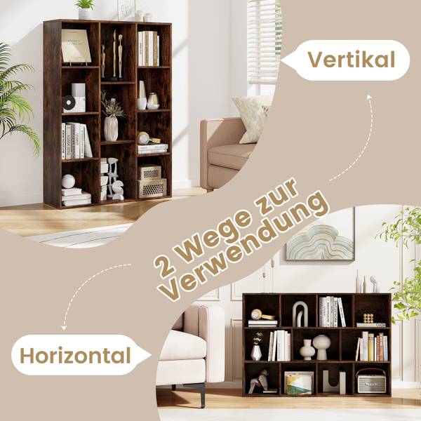 Bücherregal ON32925 Braun - Holzwerkstoff - 24 x 106 x 74 cm