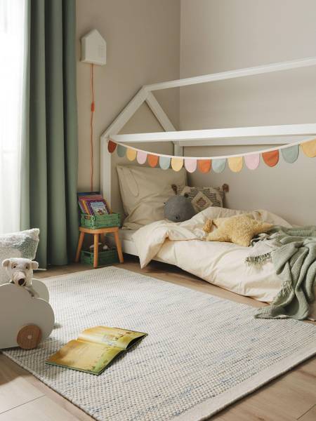 Handgewebter Kinderteppich Rocky Blau - 90 x 130 cm