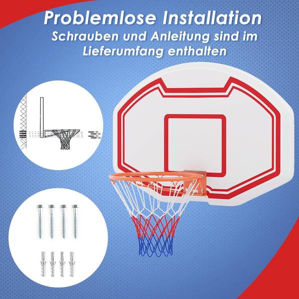 Baketballkorb EB50471DE Weiß - Metall - 61 x 3 x 91 cm