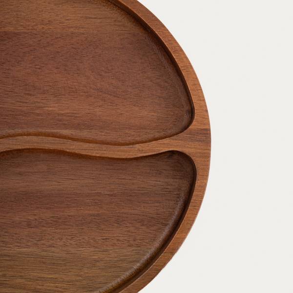 Servierplatte MOOKA Braun - Holz teilmassiv - 26 x 5 x 26 cm