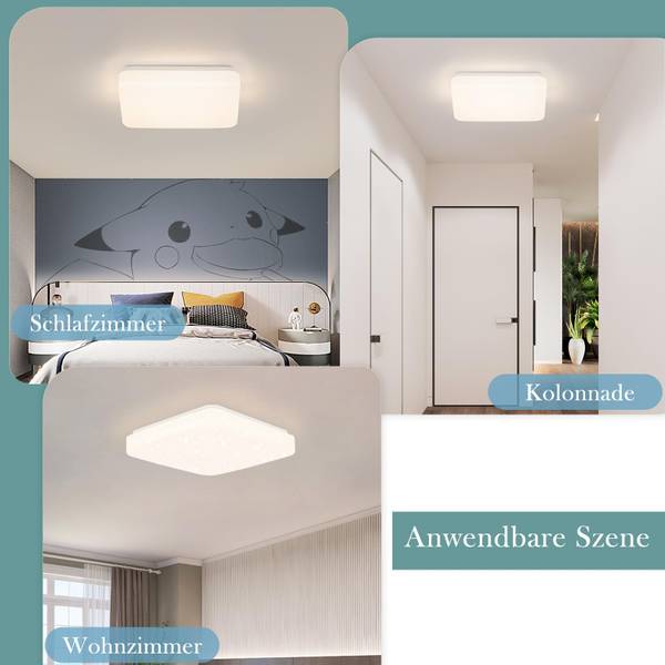 LED Deckenleuchte Uethy Weiß - Eisen - Polyester PVC - 21 x 6 x 21 cm