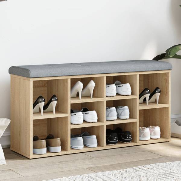 Banc à chaussures 3032322 Marron - Bois manufacturé - 60 x 45 x 12 cm