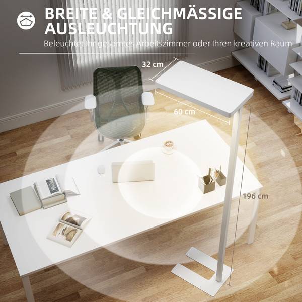 Stehlampe B31-589V90WT Weiß - Metall - 32 x 196 x 60 cm