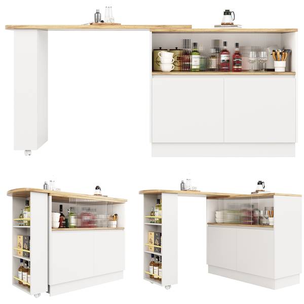 Barschrank VERTEXVEXX Weiß - Holzwerkstoff - 100 x 45 x 90 cm