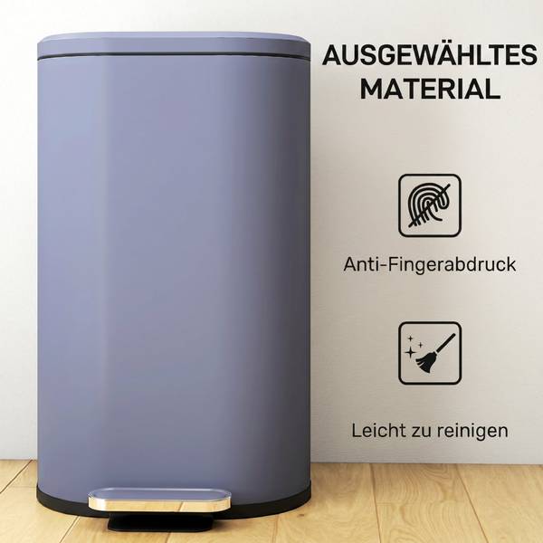 Mülleimer 851-060V00GY Grau - Metall - 31 x 61 x 37 cm