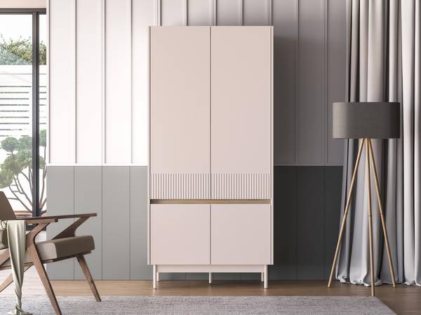 Kleiderschrank DUNEA Beige - Holzwerkstoff - 92 x 193 x 53 cm