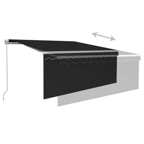 Auvent rétractable 3014349 Gris - Polyester - Aluminium - 350 x 250 x 1 cm