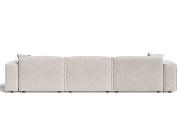 Ecksofa ARIZONA Beige - Armlehne beidseitig montierbar - Ecke davorstehend links - Ottomane davorstehend links
