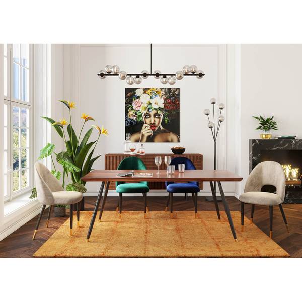 Chaise Iris velours vert Vert