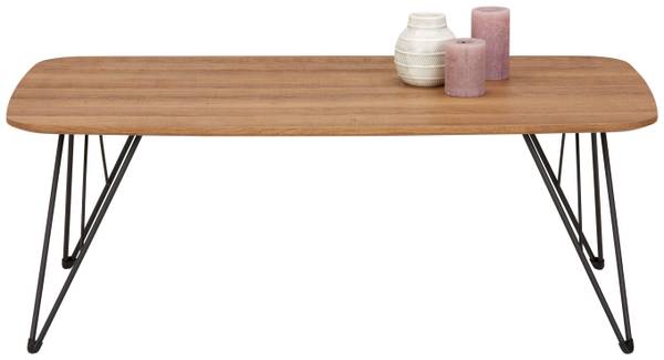 Couchtisch MELVIN Schwarz - Braun - Holzwerkstoff - Metall - 110 x 40 x 60 cm