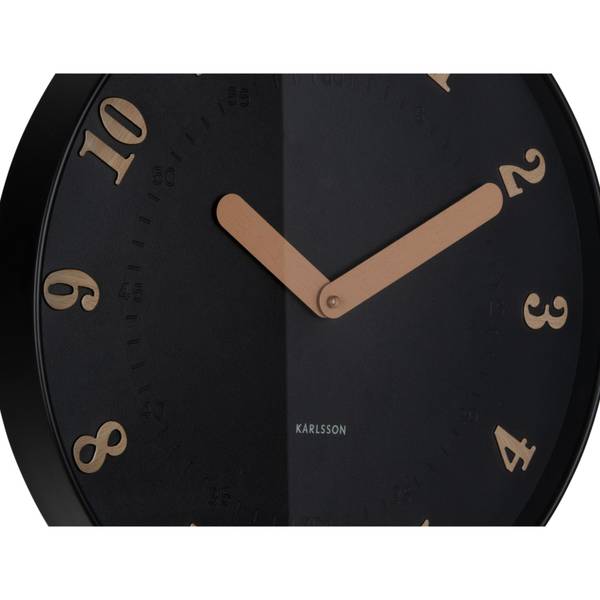 Wanduhr Amena Schwarz - Kunstharz - 40 x 40 x 40 cm