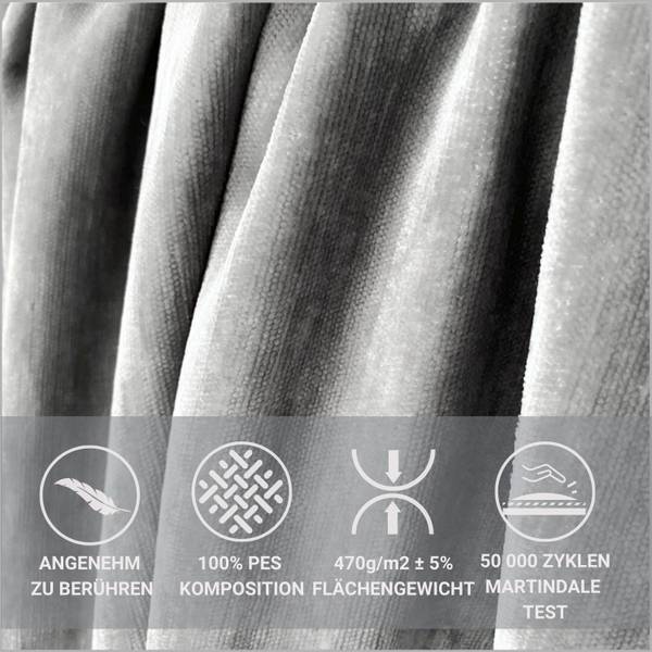 Ecksofa Cosimo Hellgrau - Ecke davorstehend rechts - Ottomane davorstehend rechts