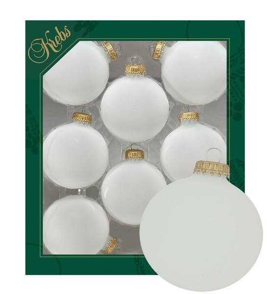 Weihnachtskugeln uni 8er-Set Glas - 7 x 7 x 7 cm