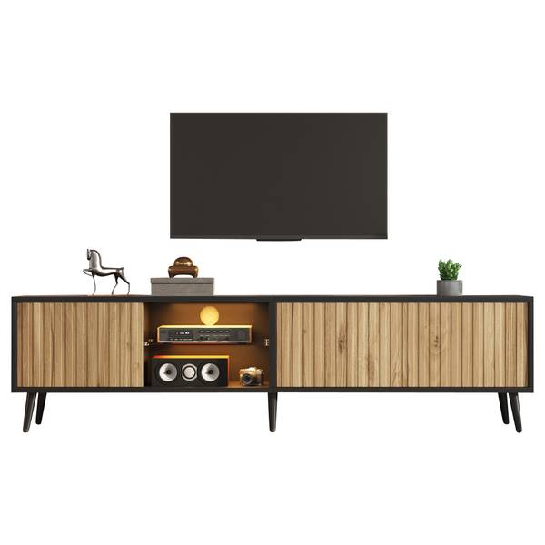 TV-Schrank Neptunus Ⅲ Schwarz - Braun - Holzwerkstoff - 31 x 44 x 175 cm